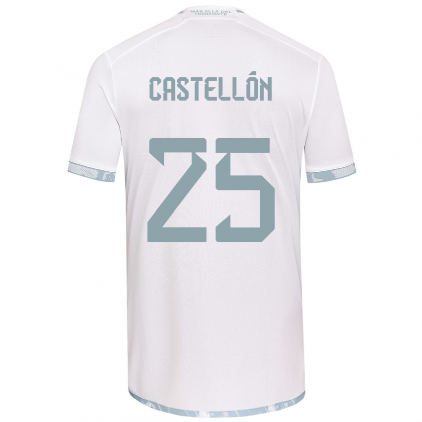 Kandiny Férfi Gabriel Castellón #25 Fehér Szürke Idegenbeli Jersey 2024/25 Mez Póló Ing