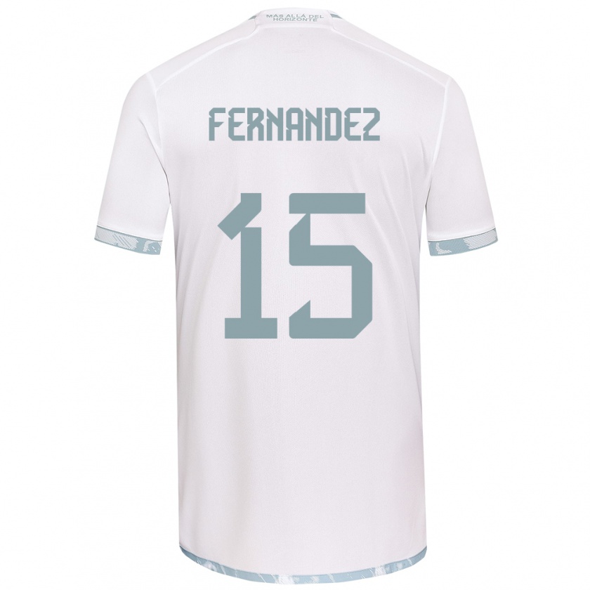 Kandiny Férfi Vicente Fernández #15 Fehér Szürke Idegenbeli Jersey 2024/25 Mez Póló Ing