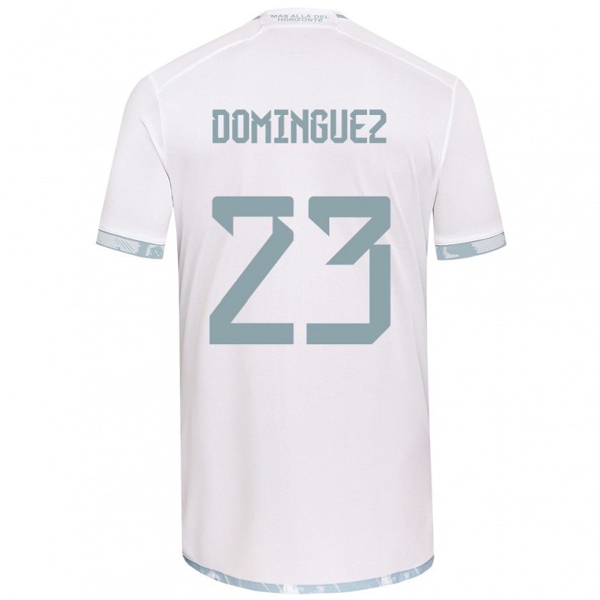 Kandiny Férfi Nery Domínguez #23 Fehér Szürke Idegenbeli Jersey 2024/25 Mez Póló Ing