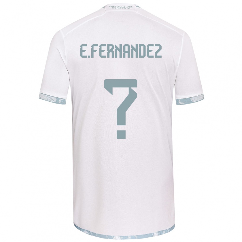 Kandiny Férfi Enzo Fernández #0 Fehér Szürke Idegenbeli Jersey 2024/25 Mez Póló Ing