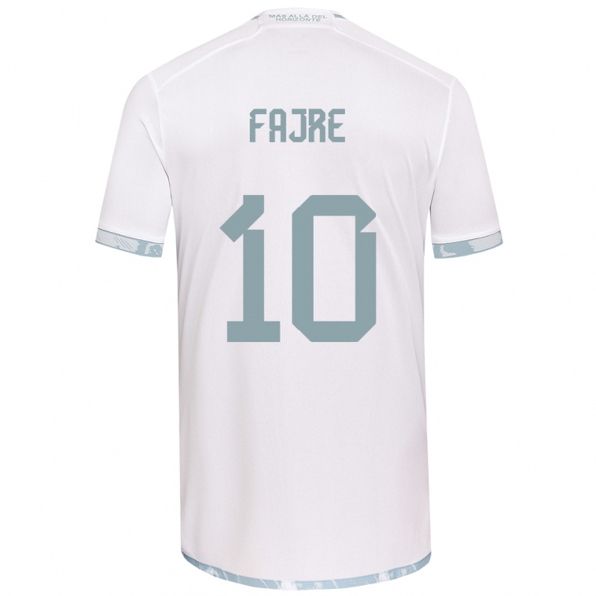 Kandiny Férfi Nicole Fajre #10 Fehér Szürke Idegenbeli Jersey 2024/25 Mez Póló Ing