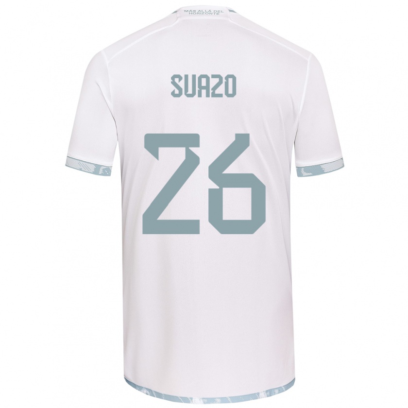 Kandiny Férfi Gretzel Suazo #26 Fehér Szürke Idegenbeli Jersey 2024/25 Mez Póló Ing