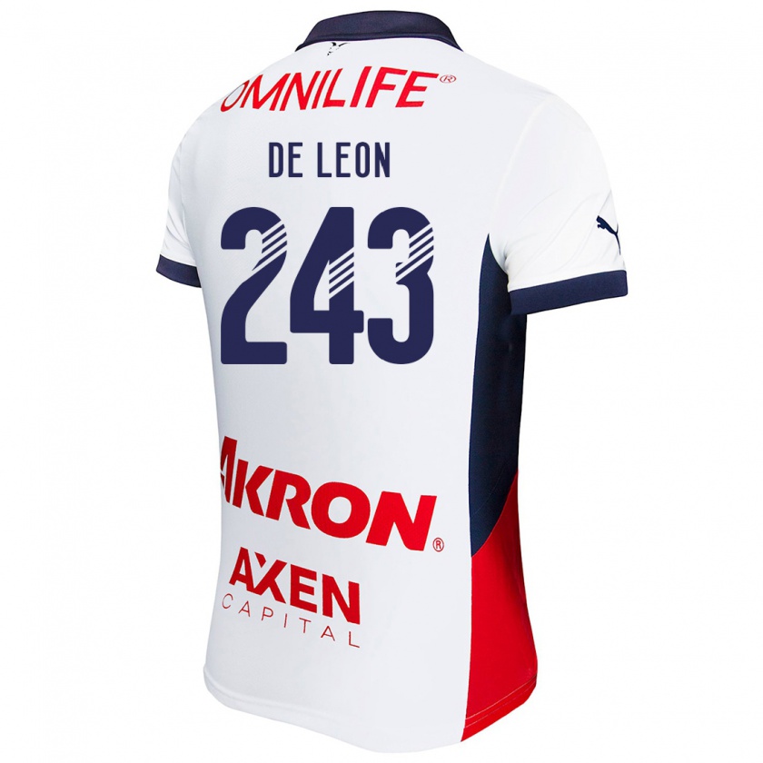 Kandiny Férfi Jared De León #243 Fehér Piros Kék Idegenbeli Jersey 2024/25 Mez Póló Ing