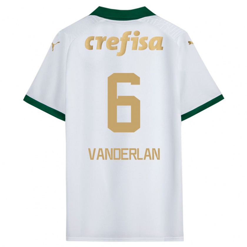 Kandiny Férfi Vanderlan #6 Fehér Zöld Idegenbeli Jersey 2024/25 Mez Póló Ing