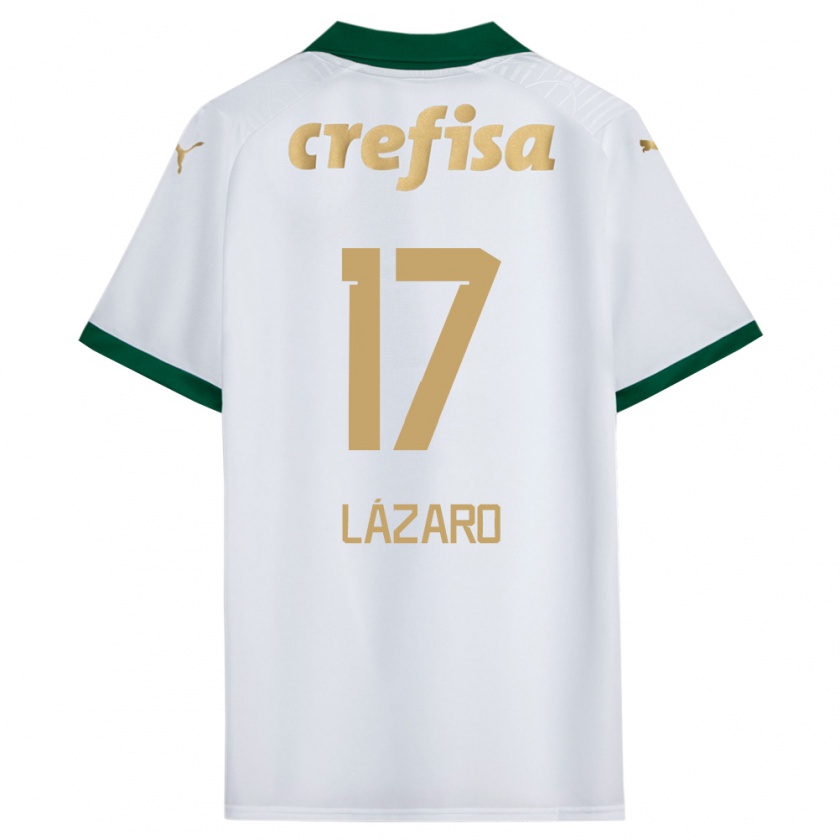 Kandiny Férfi Lázaro #17 Fehér Zöld Idegenbeli Jersey 2024/25 Mez Póló Ing