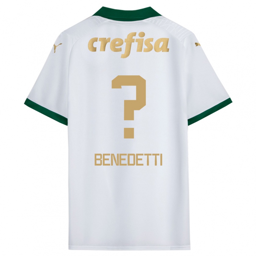 Kandiny Férfi Luis Benedetti #0 Fehér Zöld Idegenbeli Jersey 2024/25 Mez Póló Ing