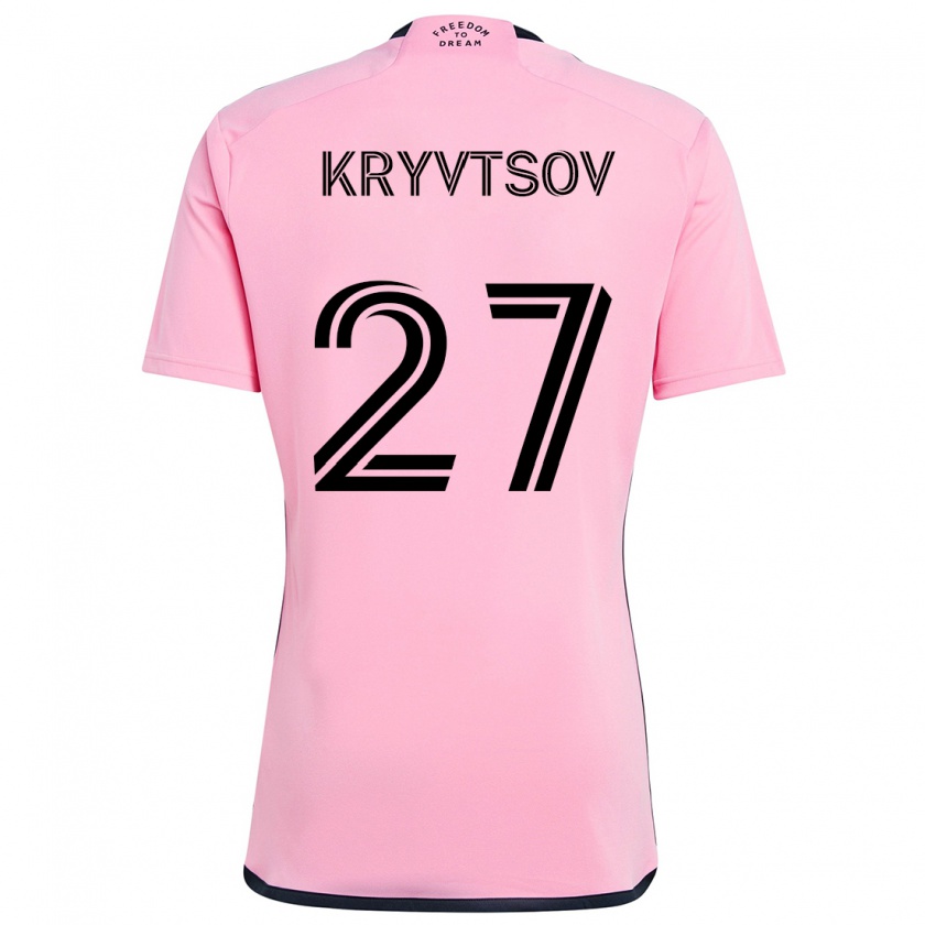 Kandiny Női Sergiy Kryvtsov #27 Rózsaszín Hazai Jersey 2024/25 Mez Póló Ing