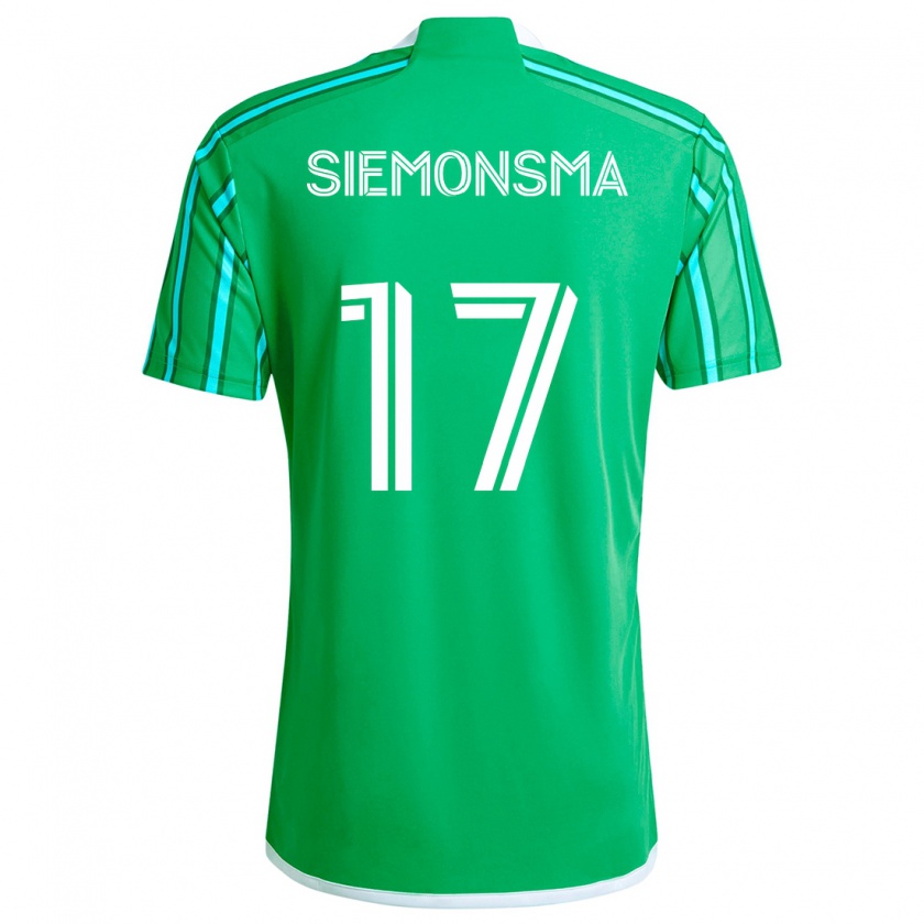 Kandiny Női Sianna Siemonsma #17 Zöld Fehér Hazai Jersey 2024/25 Mez Póló Ing