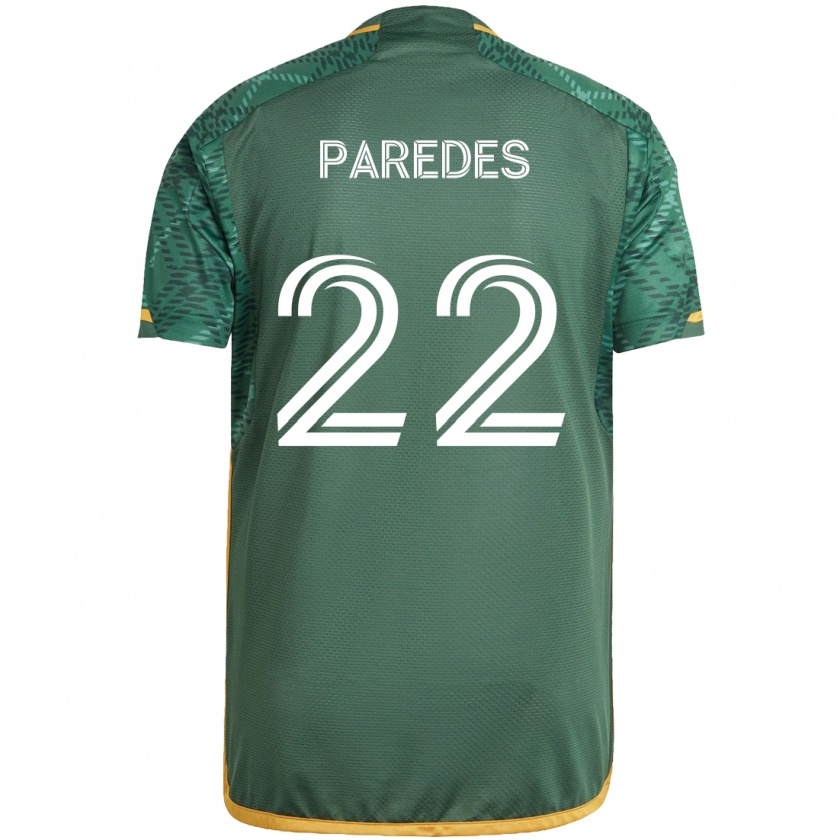 Kandiny Női Cristhian Paredes #22 Zöld Narancs Hazai Jersey 2024/25 Mez Póló Ing