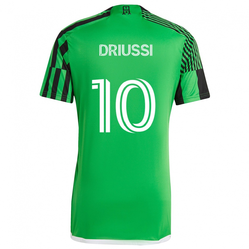 Kandiny Női Sebastián Driussi #10 Zöld Fekete Hazai Jersey 2024/25 Mez Póló Ing