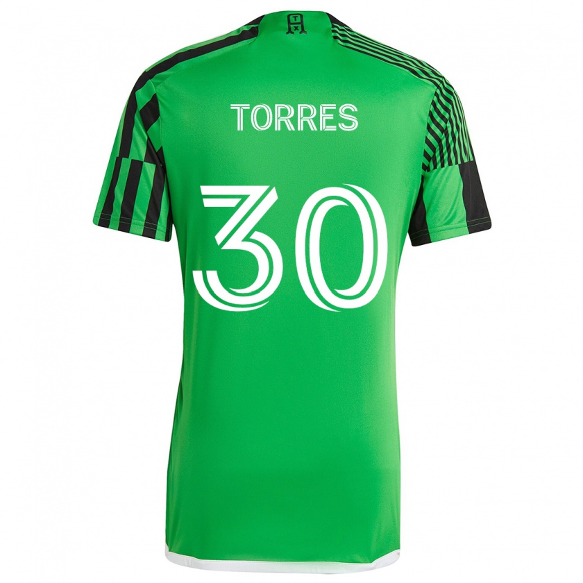 Kandiny Női Ervin Torres #30 Zöld Fekete Hazai Jersey 2024/25 Mez Póló Ing