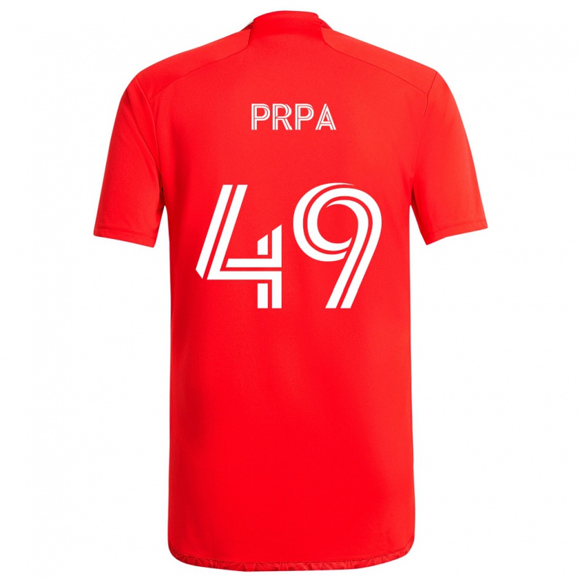 Kandiny Női Luka Prpa #49 Piros Fehér Hazai Jersey 2024/25 Mez Póló Ing