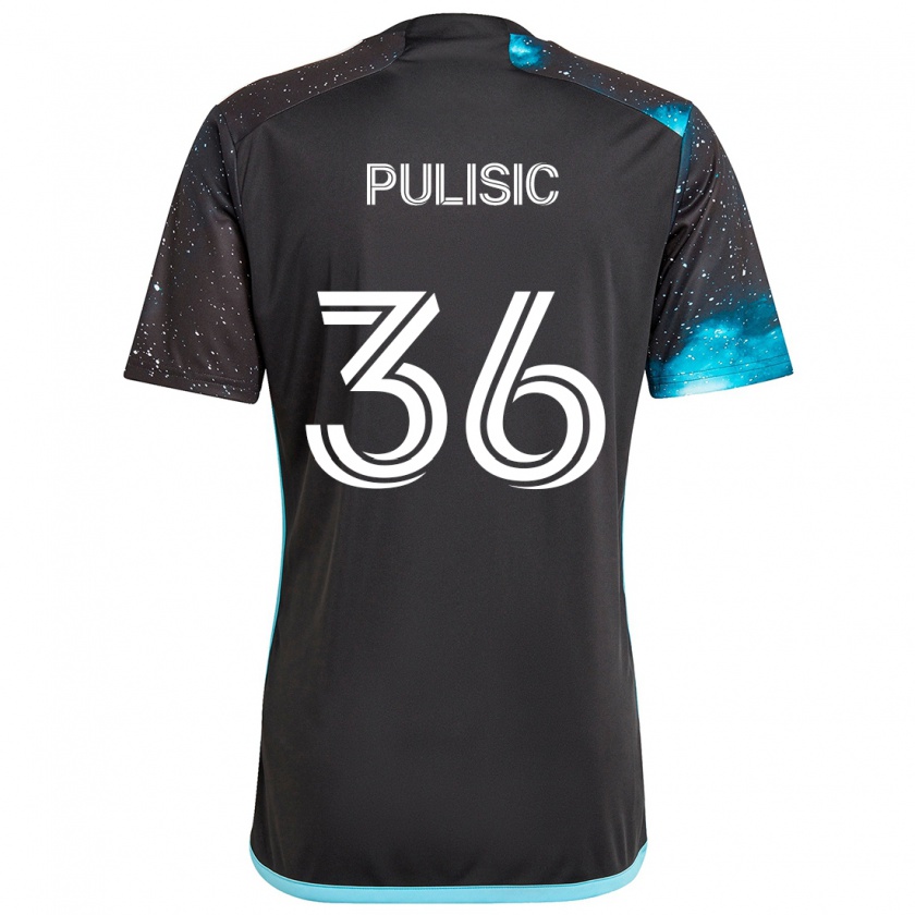 Kandiny Női Will Pulisic #36 Fekete Kék Hazai Jersey 2024/25 Mez Póló Ing