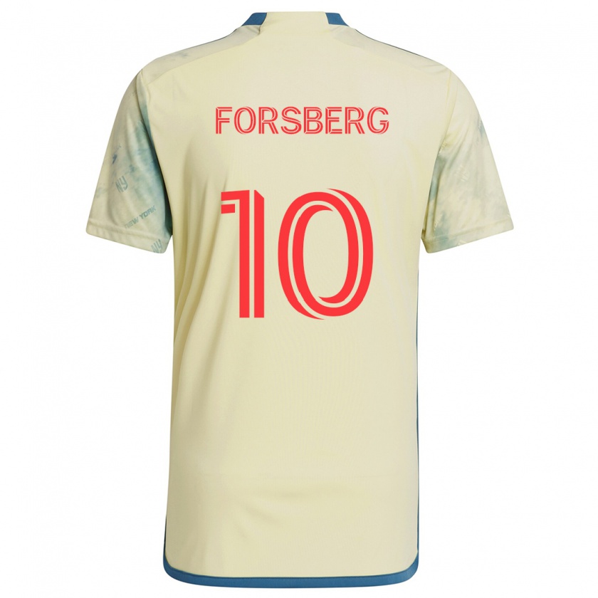 Kandiny Női Emil Forsberg #10 Sárga Piros Kék Hazai Jersey 2024/25 Mez Póló Ing