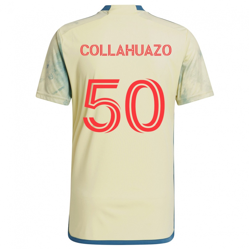 Kandiny Női Jair Collahuazo #50 Sárga Piros Kék Hazai Jersey 2024/25 Mez Póló Ing