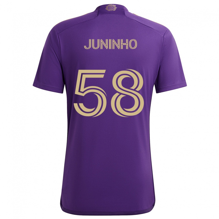 Kandiny Női Juninho #58 Lila Sárga Hazai Jersey 2024/25 Mez Póló Ing