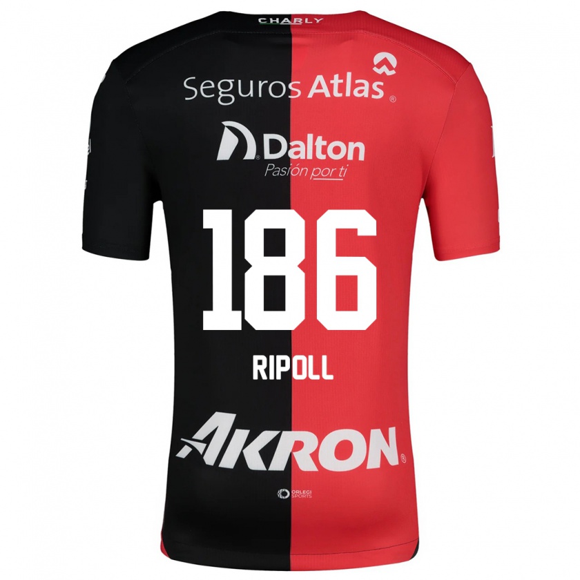 Kandiny Női Alonso Ripoll #186 Piros Fekete Hazai Jersey 2024/25 Mez Póló Ing