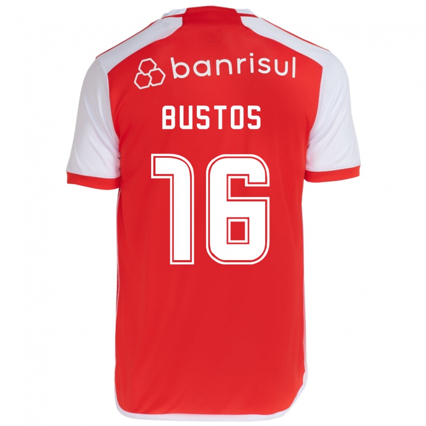 Kandiny Női Fabricio Bustos #16 Piros Fehér Hazai Jersey 2024/25 Mez Póló Ing