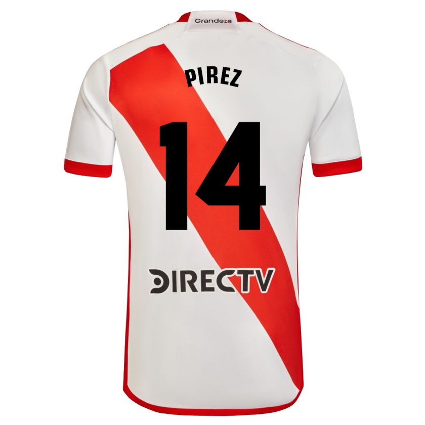 Kandiny Női Leandro González Pírez #14 Fehér Piros Hazai Jersey 2024/25 Mez Póló Ing