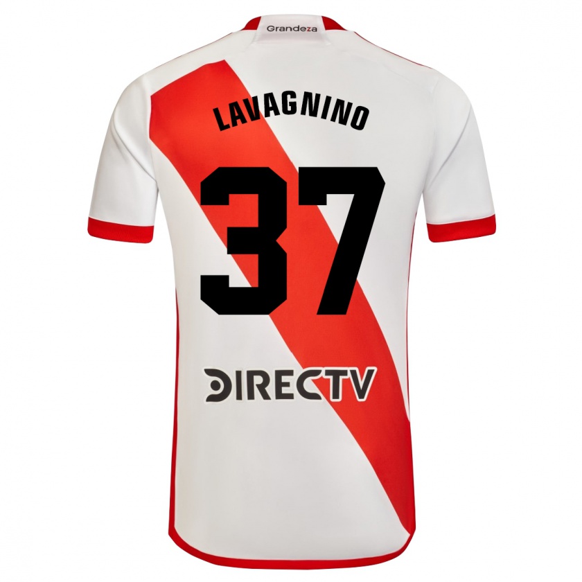 Kandiny Női Lucas Lavagnino #37 Fehér Piros Hazai Jersey 2024/25 Mez Póló Ing