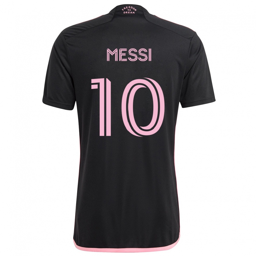 Kandiny Női Lionel Messi #10 Fekete Idegenbeli Jersey 2024/25 Mez Póló Ing