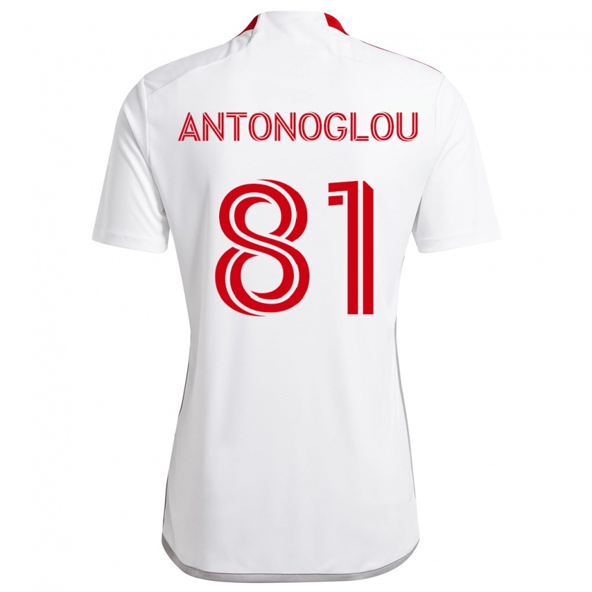 Kandiny Női Themi Antonoglou #81 Fehér Piros Idegenbeli Jersey 2024/25 Mez Póló Ing