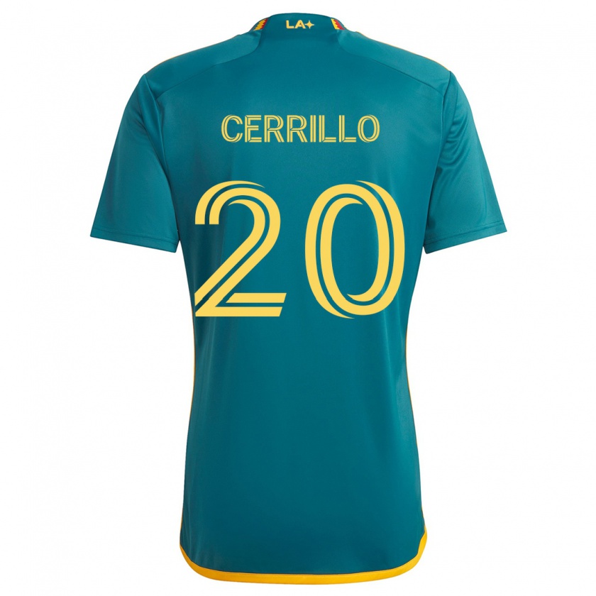 Kandiny Női Edwin Cerrillo #20 Green Yellow Idegenbeli Jersey 2024/25 Mez Póló Ing