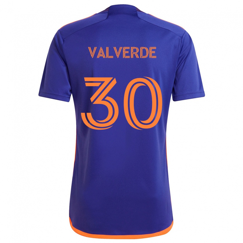 Kandiny Női Jefferson Valverde #30 Lila Narancs Idegenbeli Jersey 2024/25 Mez Póló Ing