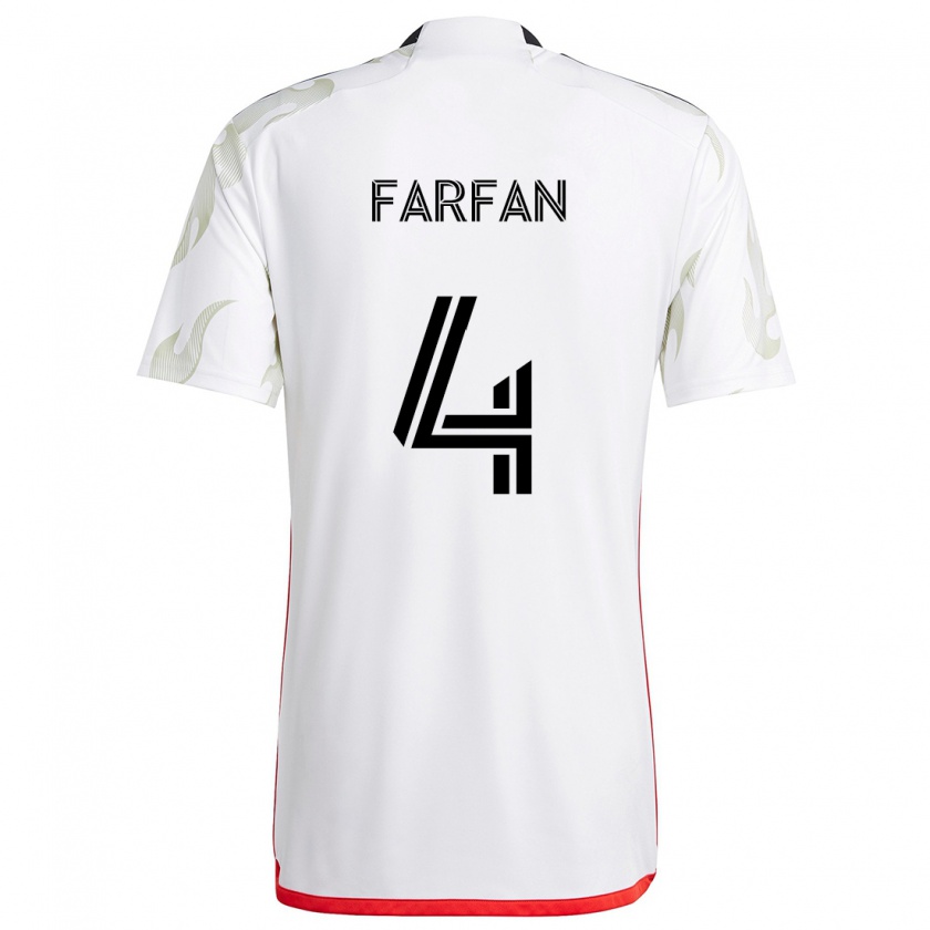 Kandiny Női Marco Farfán #4 Fehér Piros Fekete Idegenbeli Jersey 2024/25 Mez Póló Ing