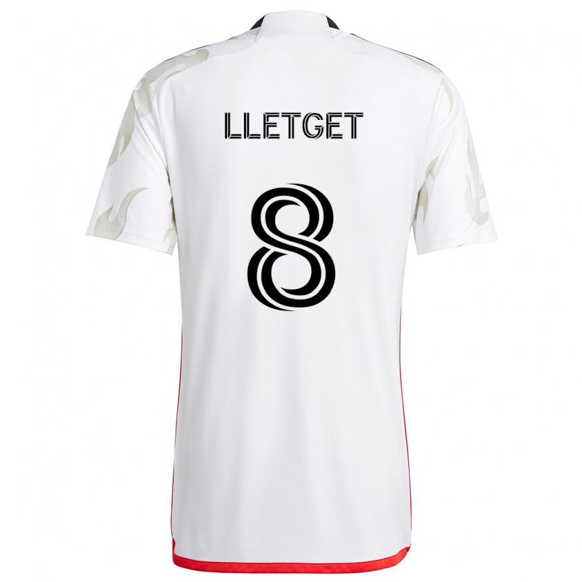 Kandiny Női Sebastian Lletget #8 Fehér Piros Fekete Idegenbeli Jersey 2024/25 Mez Póló Ing