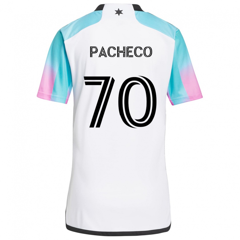 Kandiny Női Diogo Pacheco #70 Fehér Kék Fekete Idegenbeli Jersey 2024/25 Mez Póló Ing