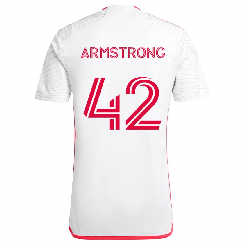 Kandiny Női Ezra Armstrong #42 Fehér Piros Idegenbeli Jersey 2024/25 Mez Póló Ing