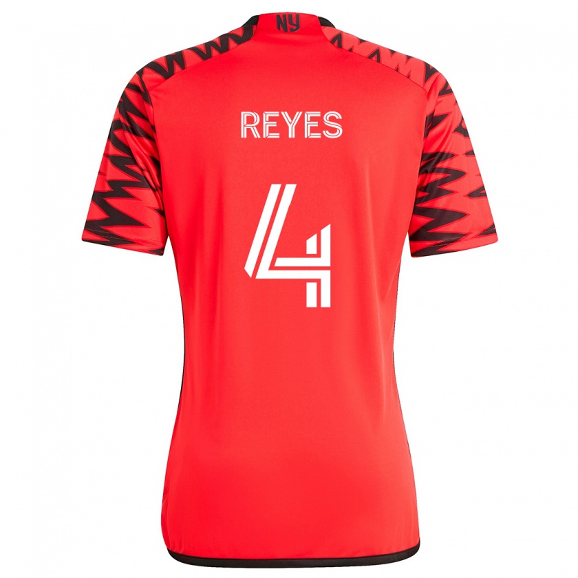 Kandiny Női Andrés Reyes #4 Piros Fekete Fehér Idegenbeli Jersey 2024/25 Mez Póló Ing