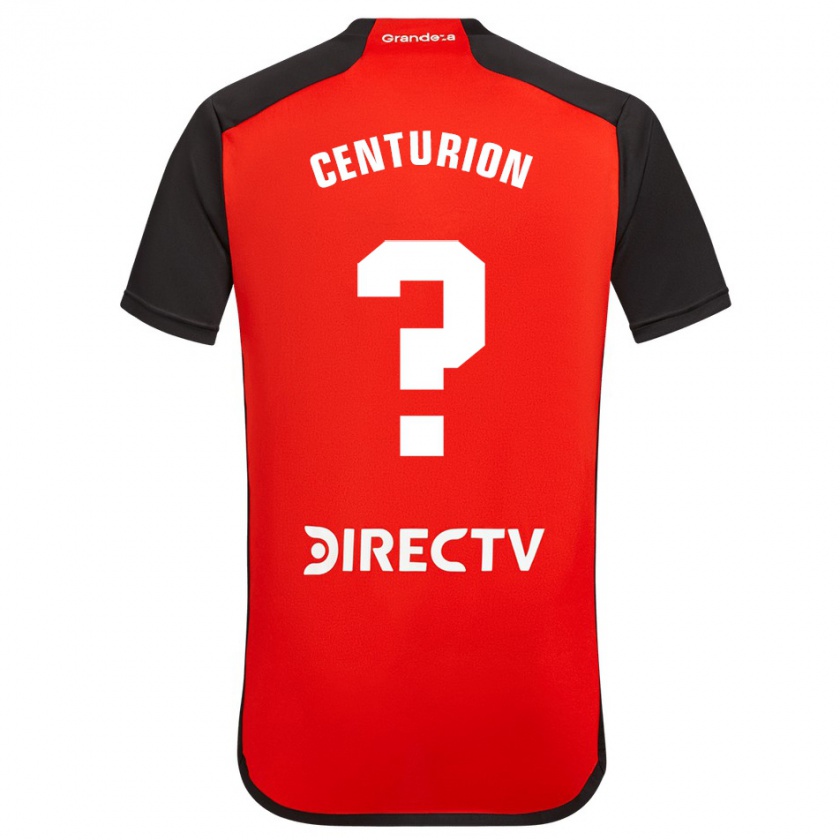 Kandiny Női Ezequiel Centurión #0 Piros Fekete Fehér Idegenbeli Jersey 2024/25 Mez Póló Ing