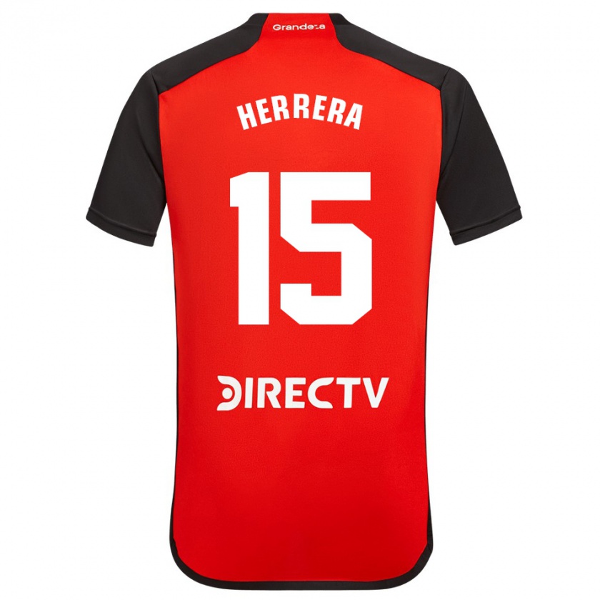 Kandiny Női Andrés Herrera #15 Piros Fekete Fehér Idegenbeli Jersey 2024/25 Mez Póló Ing