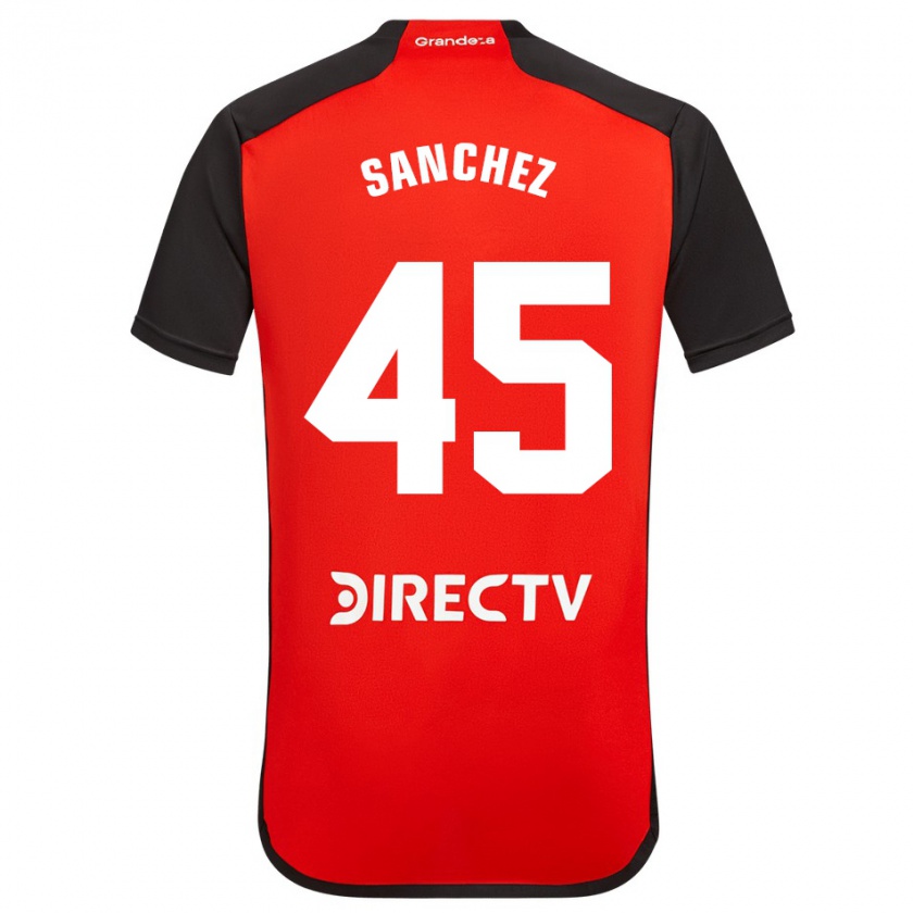 Kandiny Női Sebastián Sánchez #45 Piros Fekete Fehér Idegenbeli Jersey 2024/25 Mez Póló Ing