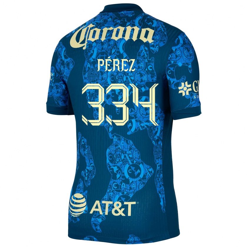 Kandiny Női Diego Pérez #334 Kék Sárga Idegenbeli Jersey 2024/25 Mez Póló Ing