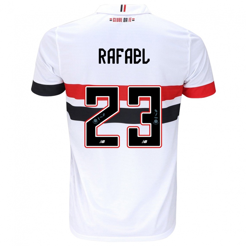 Kandiny Gyermek Rafael #23 Fehér Piros Fekete Hazai Jersey 2024/25 Mez Póló Ing