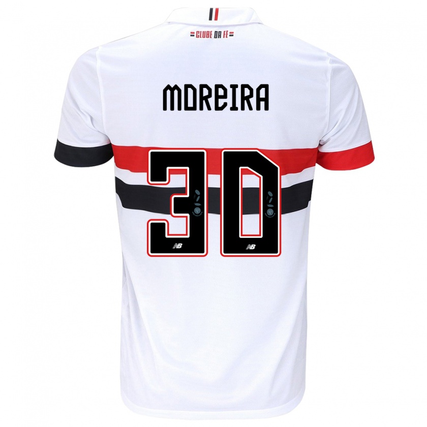 Kandiny Gyermek João Moreira #30 Fehér Piros Fekete Hazai Jersey 2024/25 Mez Póló Ing