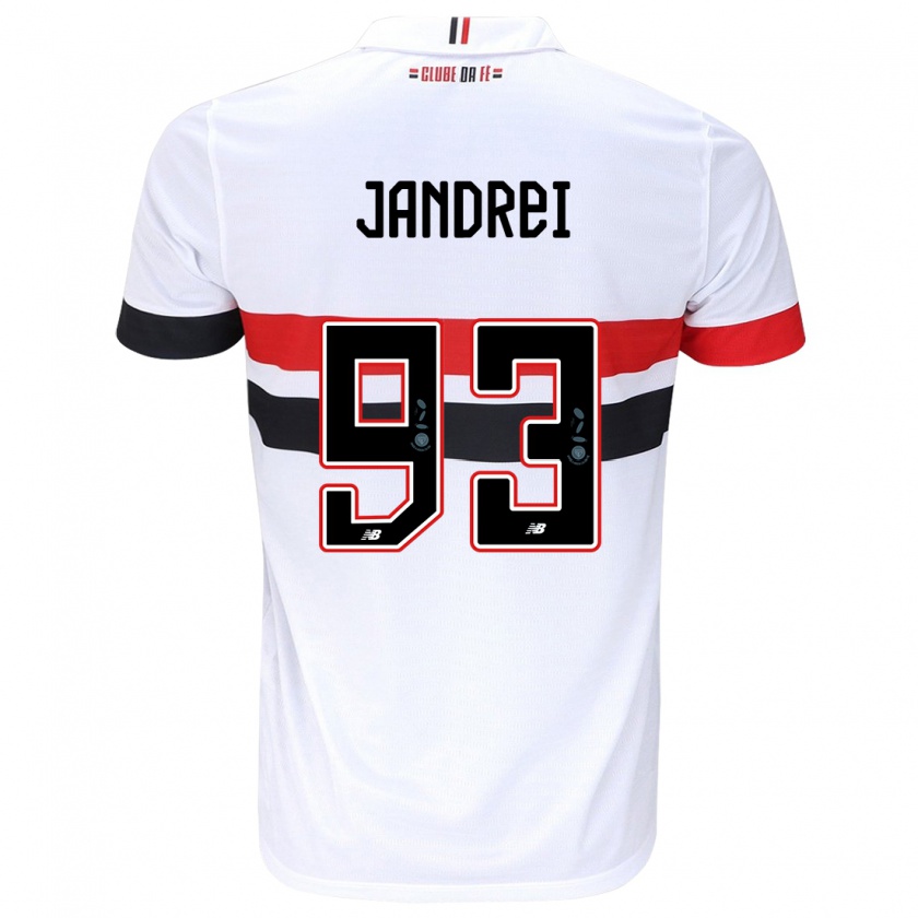 Kandiny Gyermek Jandrei #93 Fehér Piros Fekete Hazai Jersey 2024/25 Mez Póló Ing