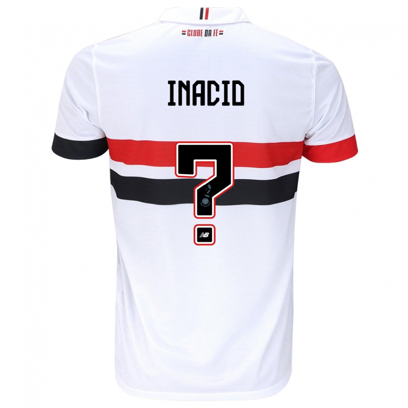 Kandiny Gyermek Lucas Inácio #0 Fehér Piros Fekete Hazai Jersey 2024/25 Mez Póló Ing