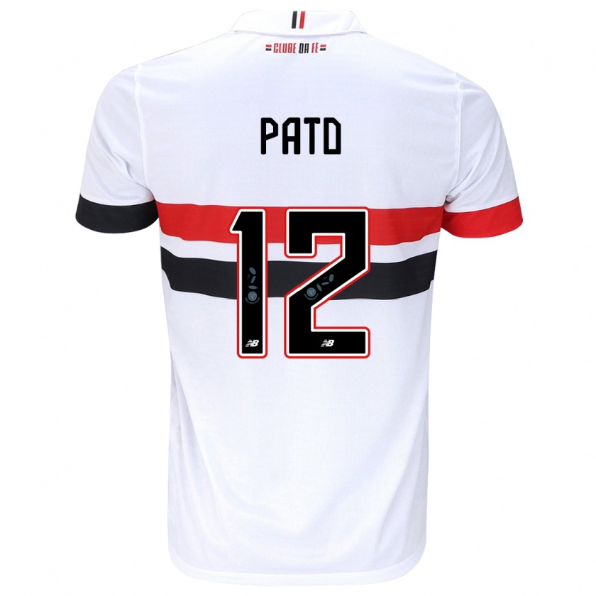 Kandiny Gyermek Alexandre Pato #12 Fehér Piros Fekete Hazai Jersey 2024/25 Mez Póló Ing