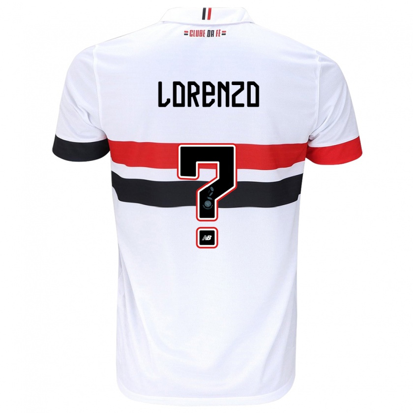 Kandiny Gyermek Lorenzo #0 Fehér Piros Fekete Hazai Jersey 2024/25 Mez Póló Ing