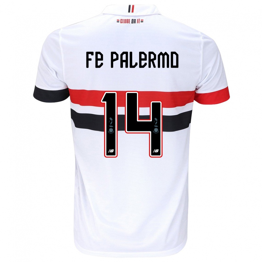 Kandiny Gyermek Fe Palermo #14 Fehér Piros Fekete Hazai Jersey 2024/25 Mez Póló Ing