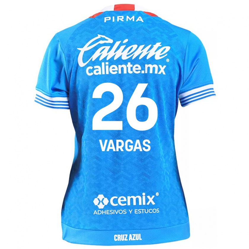 Kandiny Gyermek Carlos Vargas #26 Égszínkék Hazai Jersey 2024/25 Mez Póló Ing