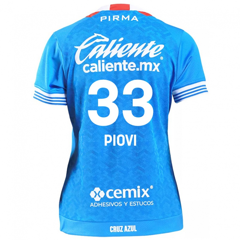 Kandiny Gyermek Gonzalo Piovi #33 Égszínkék Hazai Jersey 2024/25 Mez Póló Ing