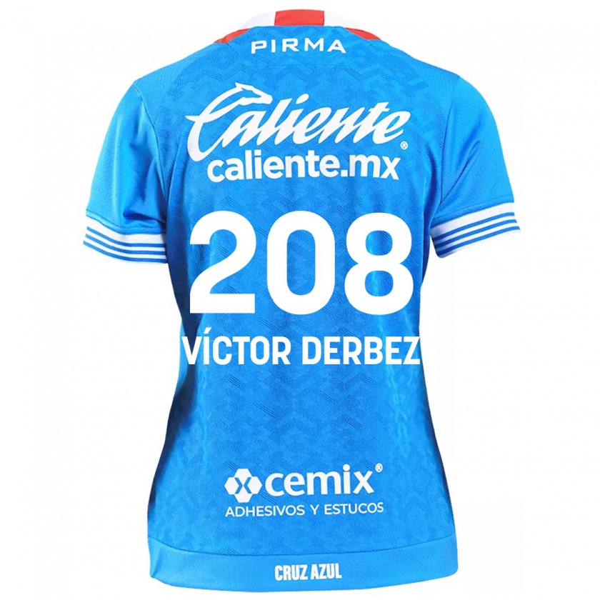 Kandiny Gyermek Louis Víctor Derbez #208 Égszínkék Hazai Jersey 2024/25 Mez Póló Ing