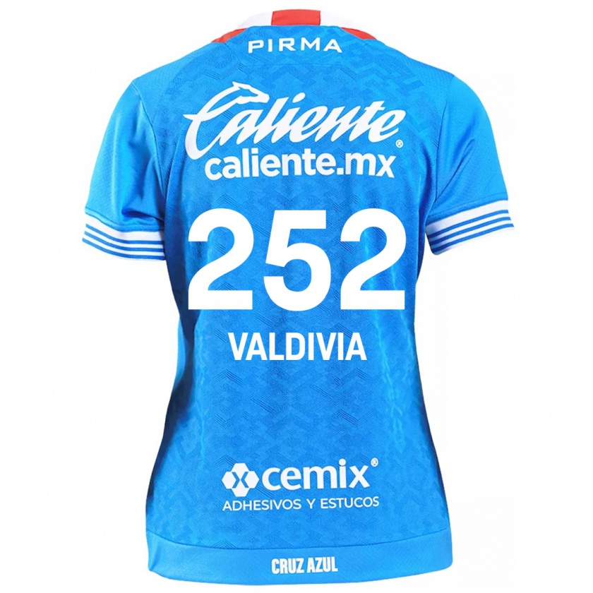 Kandiny Gyermek Christian Valdivia #252 Égszínkék Hazai Jersey 2024/25 Mez Póló Ing