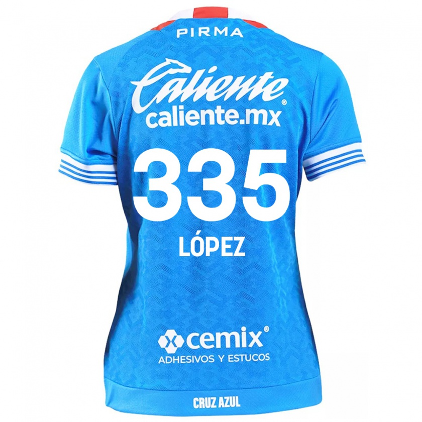 Kandiny Gyermek Alfredo López #335 Égszínkék Hazai Jersey 2024/25 Mez Póló Ing