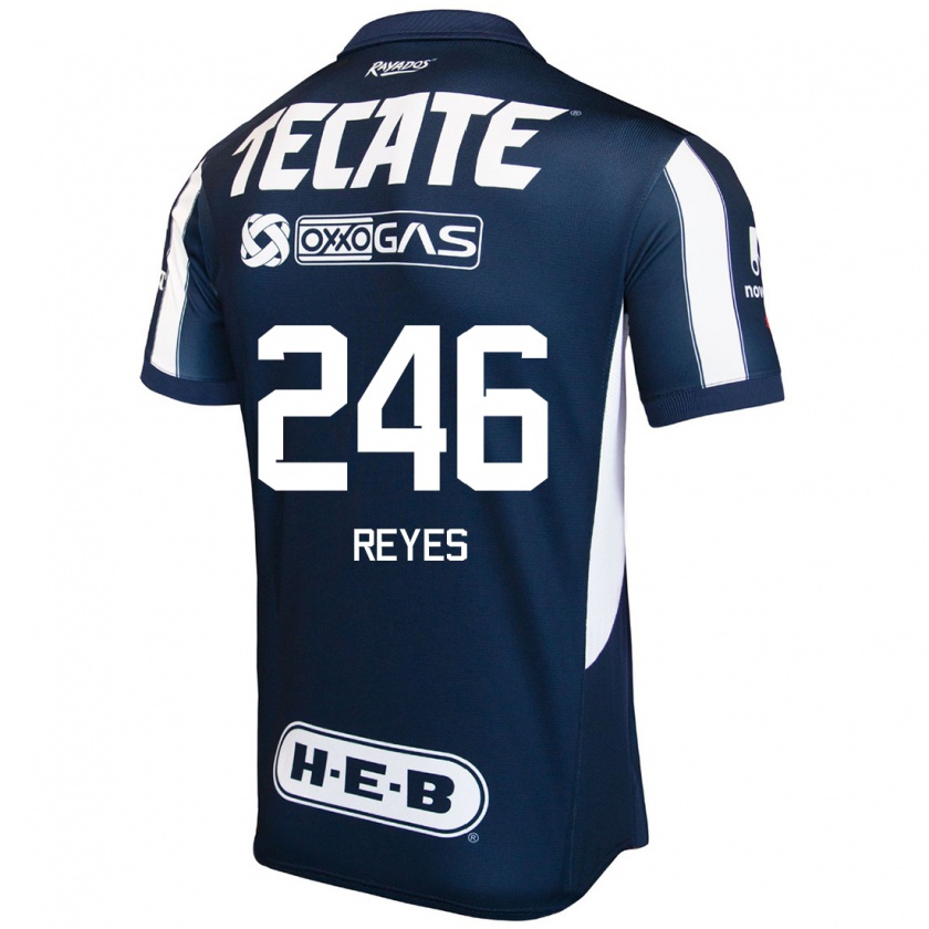 Kandiny Gyermek Cristian Reyes #246 Kék Piros Fehér Hazai Jersey 2024/25 Mez Póló Ing